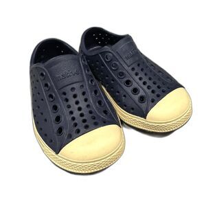 Native Jefferson Shoes Slip On Water Lightweight Navy Blue Cream Unisex Kids C5